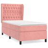 vidaXL Giroletto a Molle con Materasso Rosa 90x190 cm in Velluto