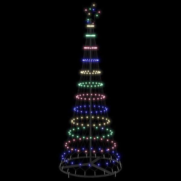 vidaXL Albero di Natale LED con 230 LED Multicolore 184.5 cm Metallo