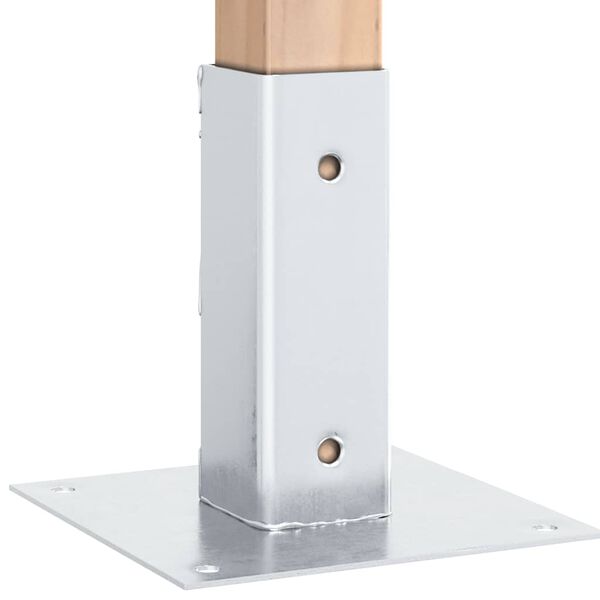 vidaXL Basi per Pali Quadrate 4 pz Argento 46x46 mm in Acciaio Zincato
