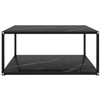 vidaXL Tavolino da Salotto Nero 80x80x35 cm in Vetro Temperato