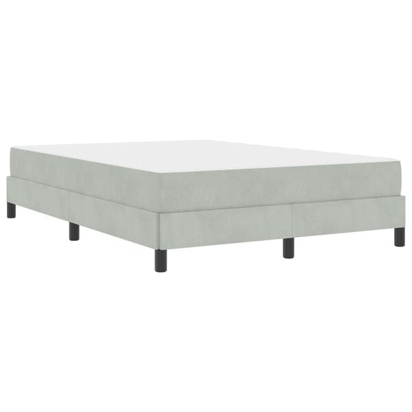 vidaXL Letto a molle con materasso Grigio chiaro 160 x 200 cm Tessuto