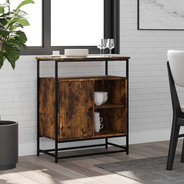 vidaXL Credenza Rovere Fumo 69x35x80 cm in Legno Multistrato