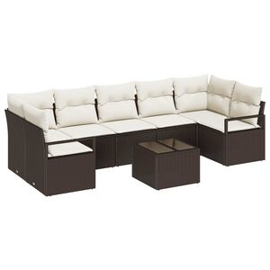vidaXL Set di divani 8 pcs Marrone e Crema polyrattan