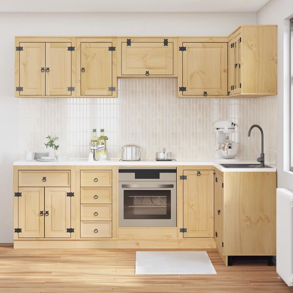 vidaXL Armadietto con cassetto SKI 10 pcs Marrone Miele Pino massello