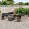 vidaXL Set Divano da Giardino 11 pcs Grigio polyrattan