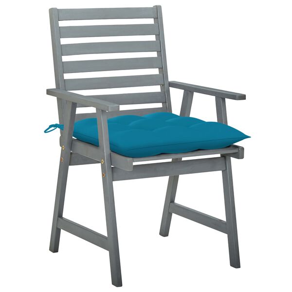 vidaXL Sedie da Pranzo da Esterni con Cuscini 2 pz Massello di Acacia