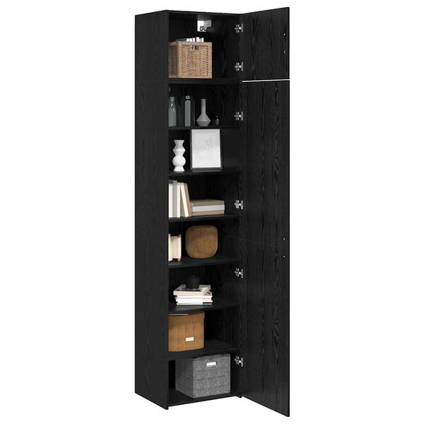 vidaXL Credenza 3 pcs Rovere Nero