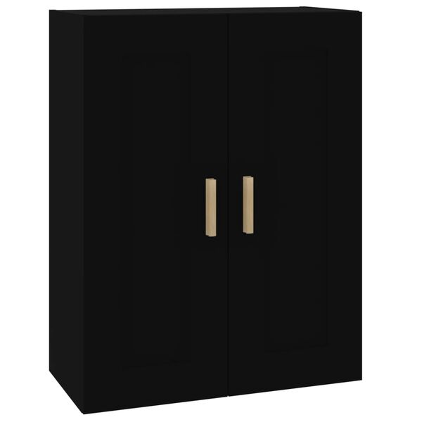 vidaXL Mobile a Parete Nero 69,5x32,5x90 cm in Legno Multistrato