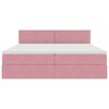 vidaXL Letto con luci a strisce a LED Rosa 180 x 200 cm Velluto