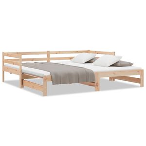 vidaXL Divano Letto Estraibile in Legno Massello di Pino 2x(90x200) cm