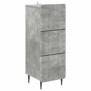 vidaXL Mobile con Cassetti Grigio Cemento 33 x 34,5 x 92 cm