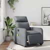vidaXL Poltrona Massaggiante Elettrica Reclinabile Grigio Similpelle