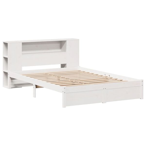 vidaXL Letto Libreria senza Materasso Bianco 140x190 cm Legno di Pino