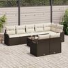 vidaXL Set Divano da Giardino 9 pcs Marrone e bianco Poly Rattan