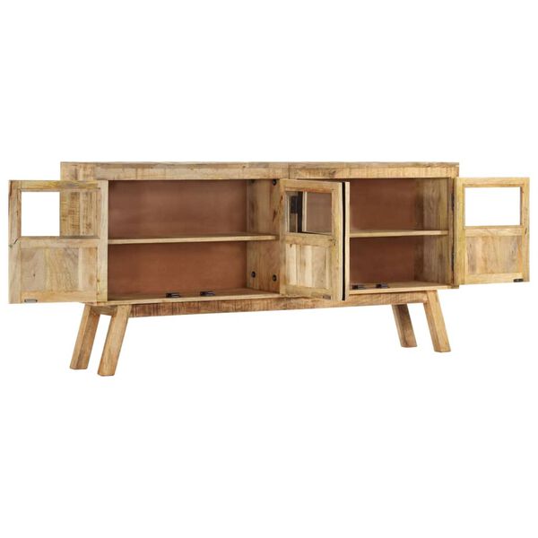 vidaXL Credenza Marrone e Nera 160x30x76 cm in Legno Massello di Mango