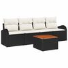 vidaXL Set Divano da Giardino 5 pz Nero polyrattan