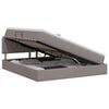 vidaXL Letto con contenitore LED e materasso Tortora 160 x 200 cm