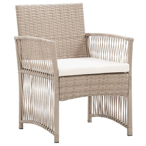 vidaXL Poltrone da Giardino con Cuscini 2 pz Beige in Polyrattan