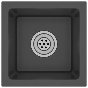 vidaXL Lavello da Cucina Artigianale Nero in Acciaio Inox