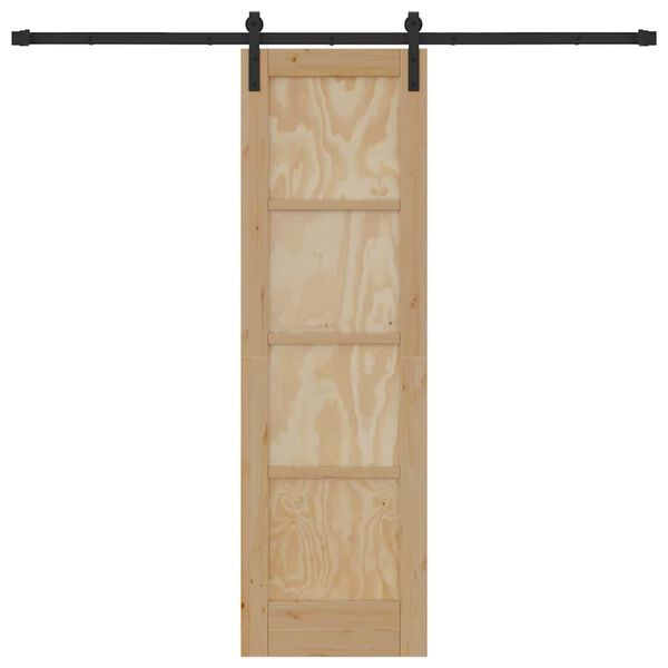 vidaXL Porta scorrevole Marrone 61 x 198,5 cm Pino massello