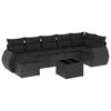 vidaXL Set Divani da Giardino con Cuscini 8 pz Nero in Polyrattan