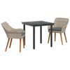 vidaXL Set da Pranzo per Giardino 3 pcs Grigio chiaro polyrattan