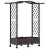 vidaXL Letto Rialzato con Griglia e Tetto Marrone 124 x 40 x 129 cm PP