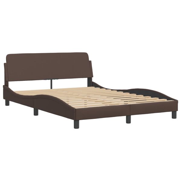 vidaXL Letto con Materasso Dover Marrone 140x190cm in Similpelle