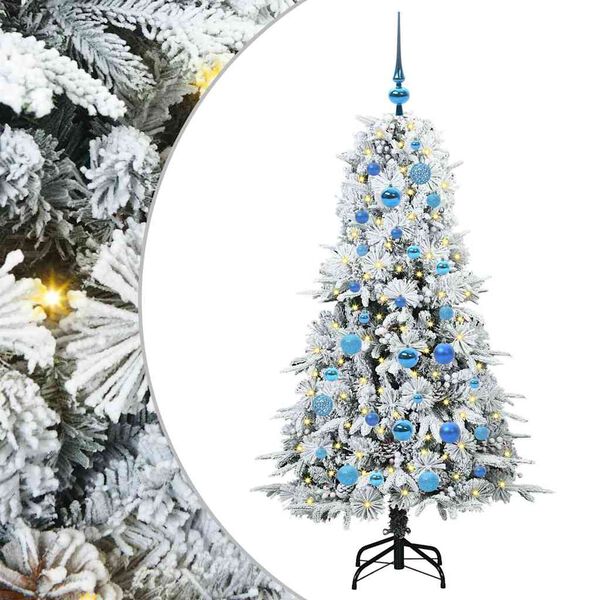 vidaXL Albero di Natale Artificiale con Rami Pieghevoli Bianco 150 cm