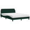 vidaXL Letto con Materasso Dover Verde Scuro 120x200 cm in Velluto