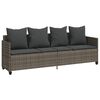 vidaXL Lettino Prendisole con Cuscini Grigio&nbsp;in Polyrattan
