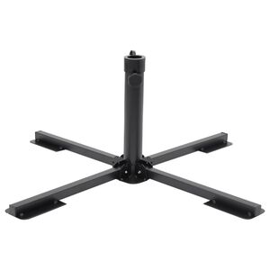 vidaXL Base Pieghevole Ombrellone Palo &Oslash;38/48 mm Nero Lucido Acciaio