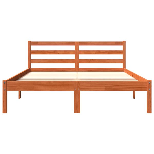 vidaXL Letto senza Materasso Marrone Cera 120x190 cm in Legno di Pino