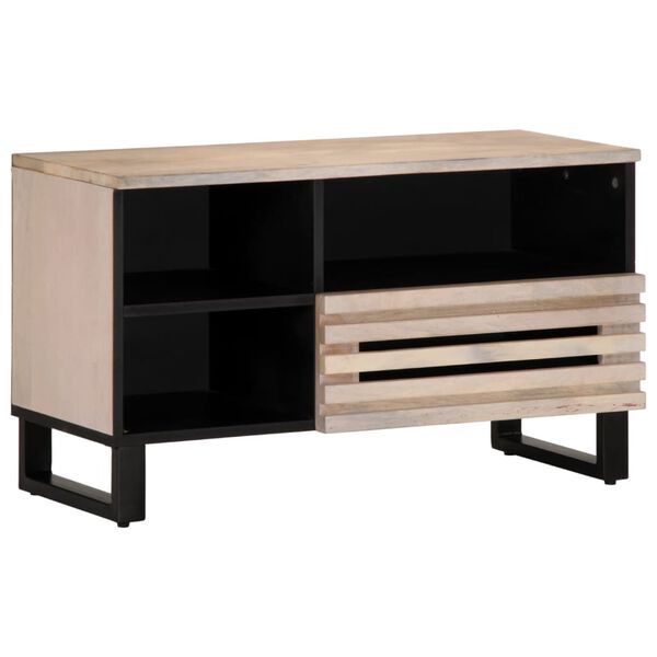 vidaXL Mobile Porta TV 80x34x46 cm in Legno Massello di Mango
