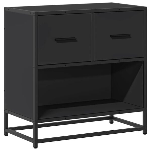 vidaXL Comodino Nero 60x31x60 cm in Legno Multistrato e Metallo