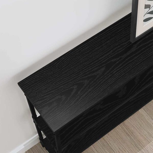 vidaXL Tavolo consolle con lo scaffale Rovere nero 100 x 22,5 x 75 cm