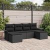 vidaXL Set Divano da Giardino con cuscino 6 pcs Nero polyrattan