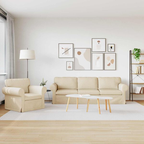 vidaXL Divano 2 pcs Crema