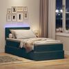 vidaXL Letto con contenitore e LED Verde Scuro 90 x 200 cm Velluto