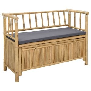 vidaXL Panca da Giardino con Contenitore 110 x 47 x 80 cm Bamb&ugrave;