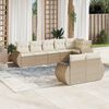 vidaXL Set Divano da Giardino 8 pz con Cuscini Beige in Polyrattan