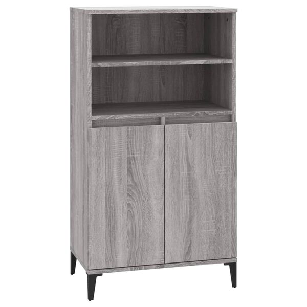 vidaXL Credenza Grigio Sonoma 60x36x110 cm in Legno Multistrato