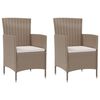 vidaXL Set Mobili da Giardino 3 pz con Cuscini in Polyrattan Beige