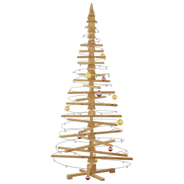 vidaXL Albero di Natale in legno Marrone 210 cm Legno di pino massello