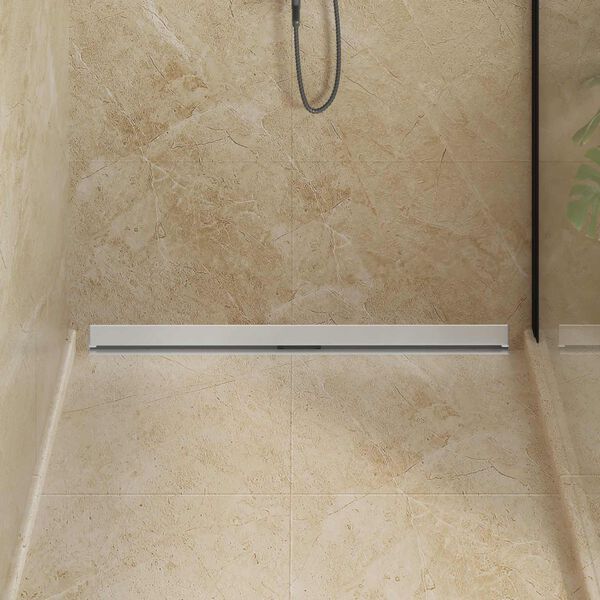 vidaXL Scarico Doccia da Parete Argento 100 cm Acciaio Inox 304