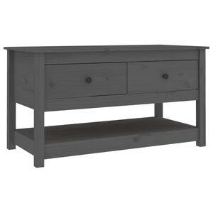 vidaXL Tavolino da Salotto Grigio 102x49x55 cm Legno Massello di Pino