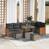 vidaXL Set Divano da Giardino con cuscino 11 pcs Grigio polyrattan