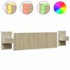 vidaXL Testiera Letto con Comodini Rovere Sonoma 240 cm in Multistrato