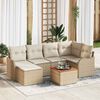 vidaXL Set Divano da Giardino 7 pcs Beige Poly Rattan