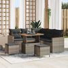 vidaXL Set Divano da Giardino con cuscino 8 pcs Grigio Poly Rattan
